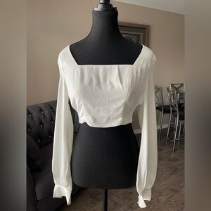 TOBI Tie Back Cropped Blouse